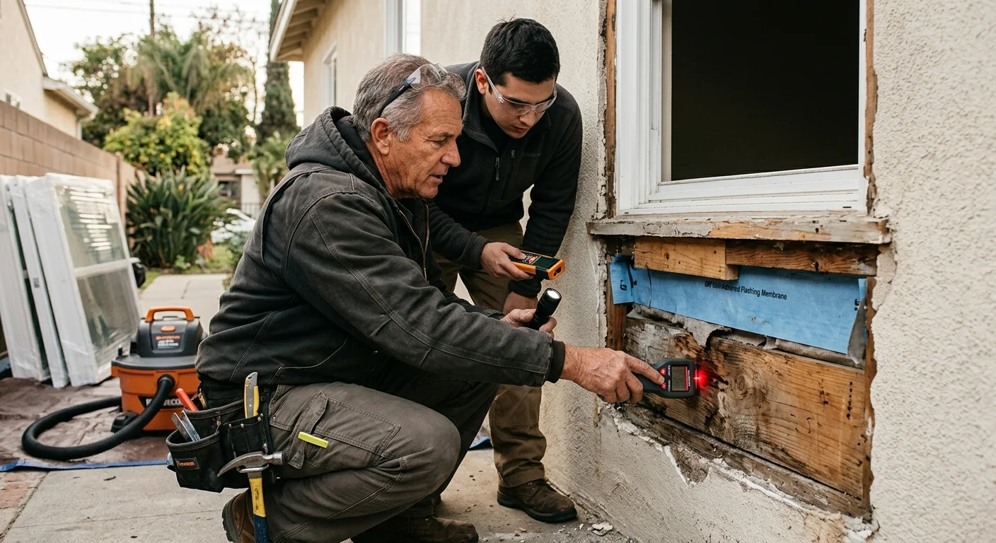 Undersized basement window flagged for egress upgrade in Whittier