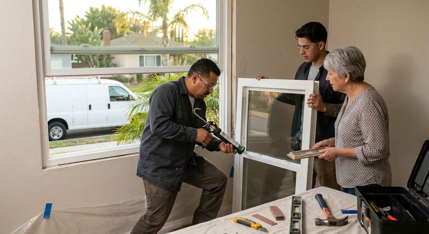 Local technician returning a homeowner call about window replacement in Whittier